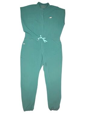 Women’s Figs Rafaela Cargo Scrub jumpsuit green XXL reg style 100383 po#5412